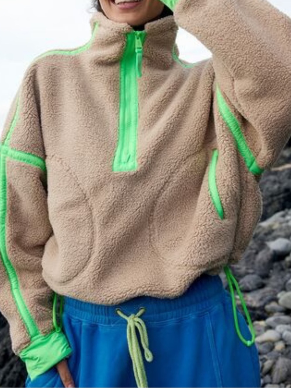 FREE PEOPLE MOVEMENT MOUNTAIN HIGH 1/2 ZIP FLEECE
